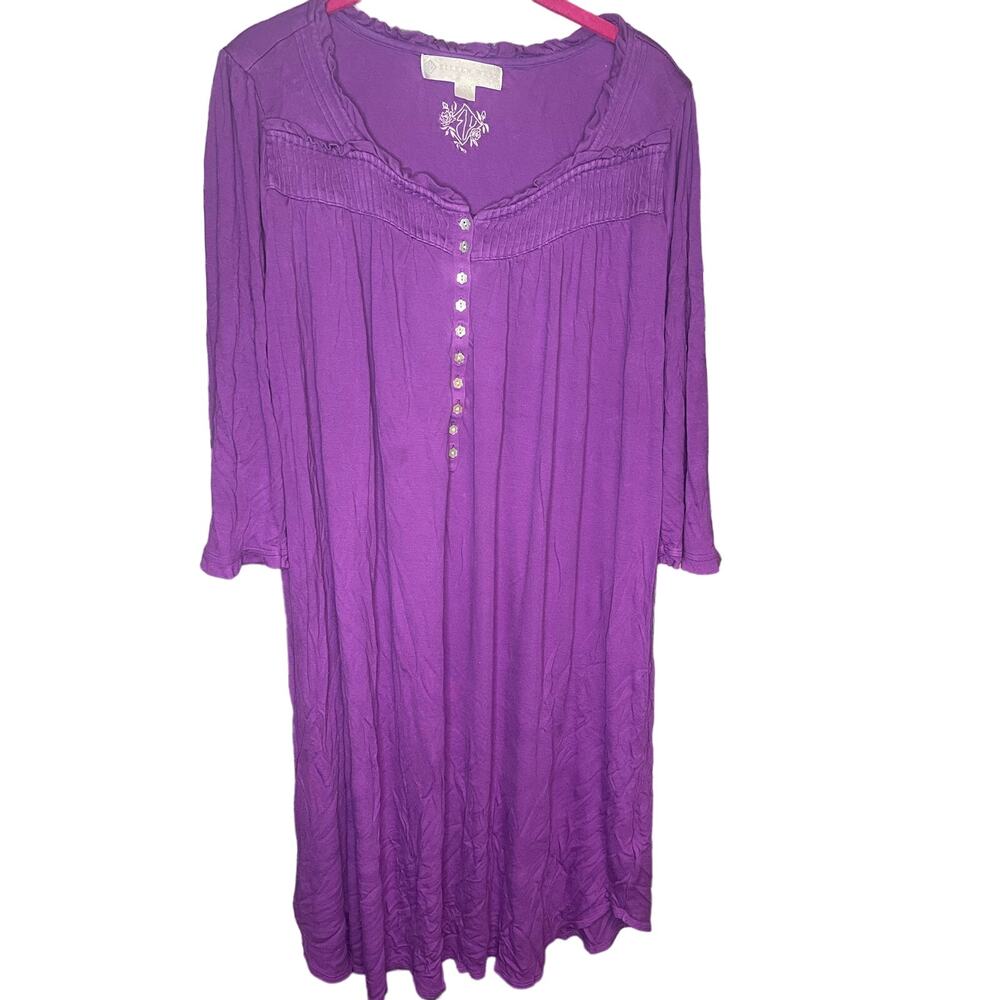 Eileen West Modal Long Sleeve Night Gown Women's Size M